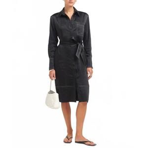 NEW SOLID & STRIPED esti midi dress in noir